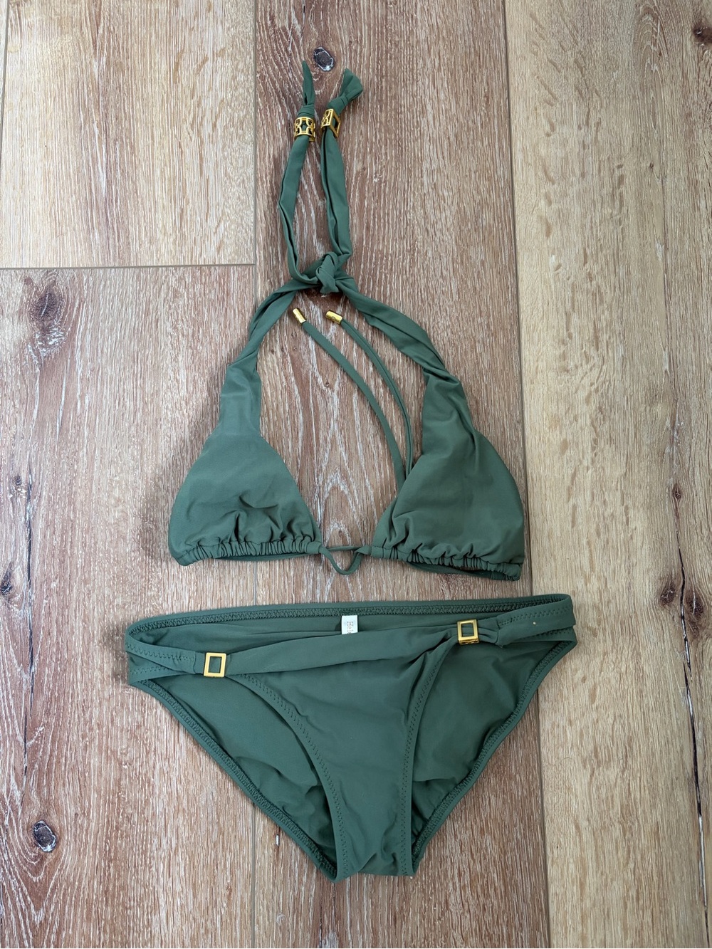 Helen Jon Green Bikini Set - Gold Accent
